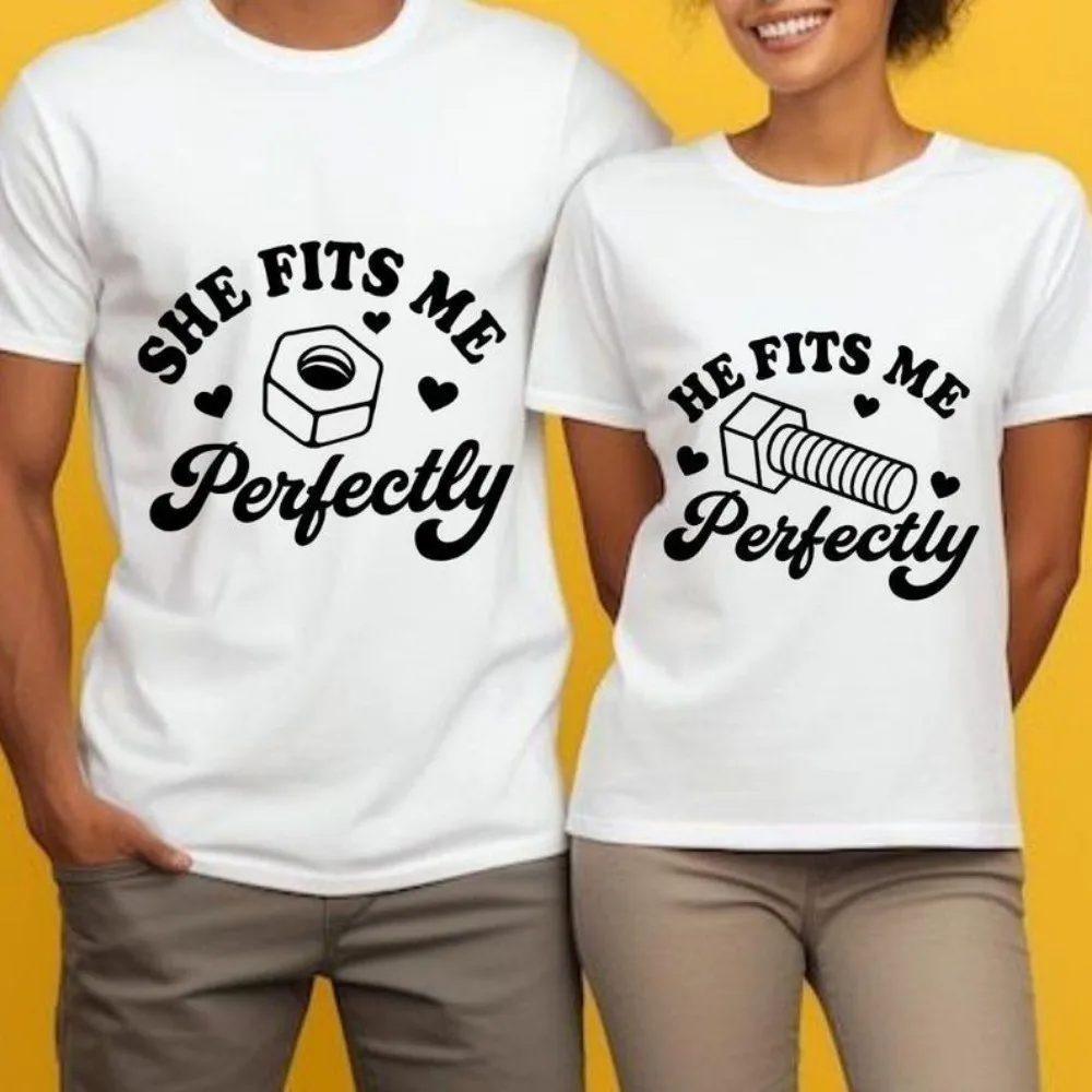 She He Fits Me Perfectly Funny Matching Couples Unisex Shirts Funny Couple Valentine's Day Tops Funny Matching Anniversary Tees
She He Fits Me Perfectly Funny Matching Couples Unisex Shirts Funny Couple Valentine's Day Tops Funny Matching Anniversary Tees