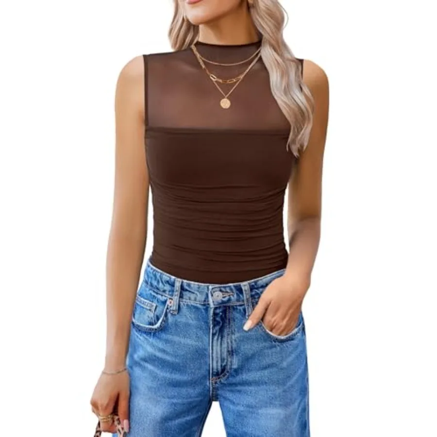 Avidlove Women's Mock Neck Mesh Bodysuit Ruched Tank Body Suits Top Sheer One Pcs Going Out Tops Classy Outfits
Avidlove Women's Mock Neck Mesh Bodysuit Ruched Tank Body Suits Top Sheer One Pcs Going Out Tops Classy Outfits
