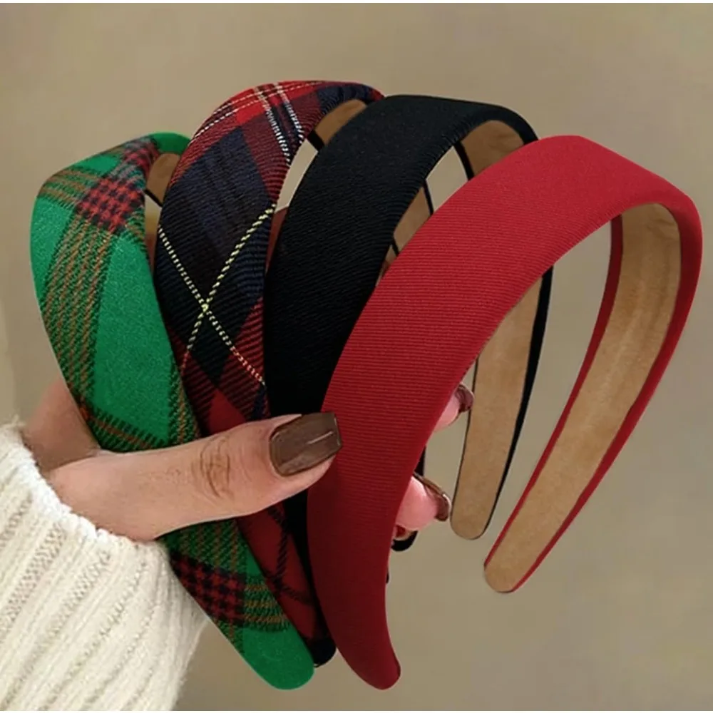 Red Plaid Christmas Headbands for Women – 1" Wide Non-Slip Elastic Hair Bands, Cute Holiday Hair Accessories for Girls
Red Plaid Christmas Headbands for Women – 1" Wide Non-Slip Elastic Hair Bands, Cute Holiday Hair Accessories for Girls