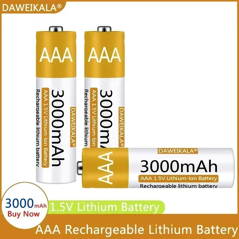 AAA Battery 1.5V Li-ion AA Rechargeable Battery 3000mAh AA Lithium-ion Battery for remote control mouse small fan Electric toy
AAA Battery 1.5V Li-ion AA Rechargeable Battery 3000mAh AA Lithium-ion Battery for remote control mouse small fan Electric toy