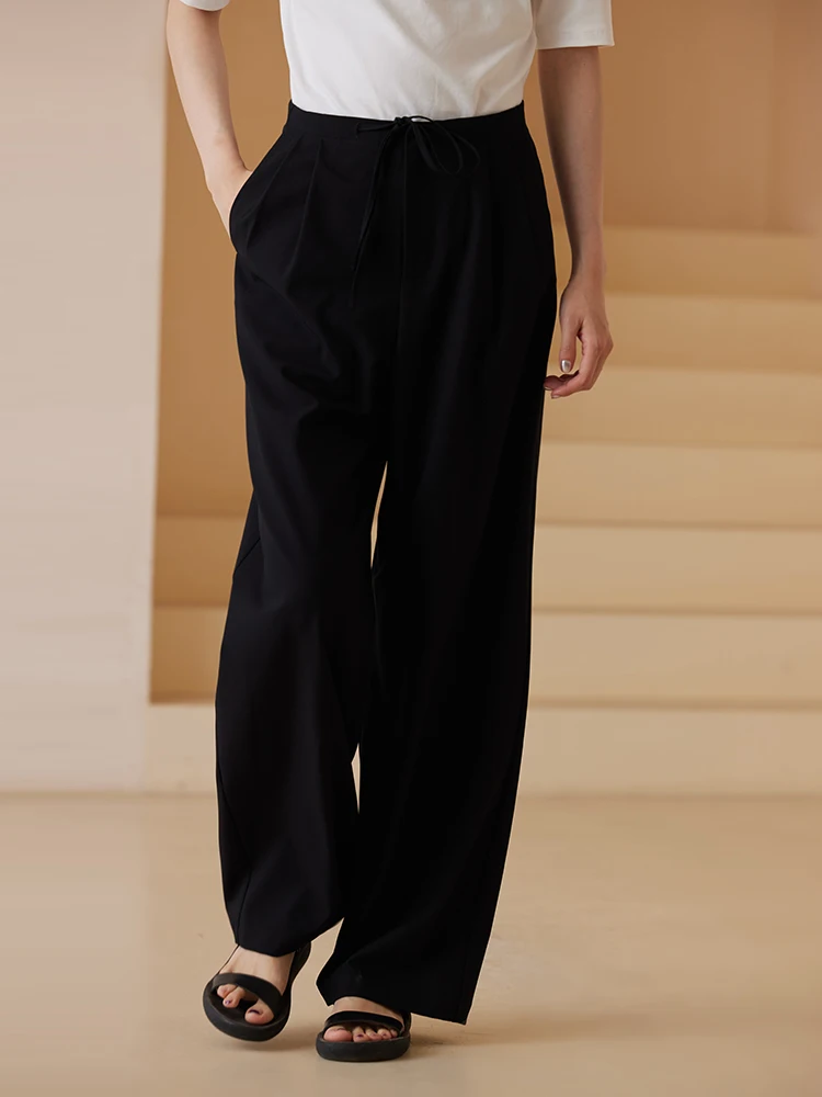High Waist Straight Leg Pants Women's High Quality Loose Fit Drawstring Casual Trousers Premium Polyester Blend Long Pants
High Waist Straight Leg Pants Women's High Quality Loose Fit Drawstring Casual Trousers Premium Polyester Blend Long Pants