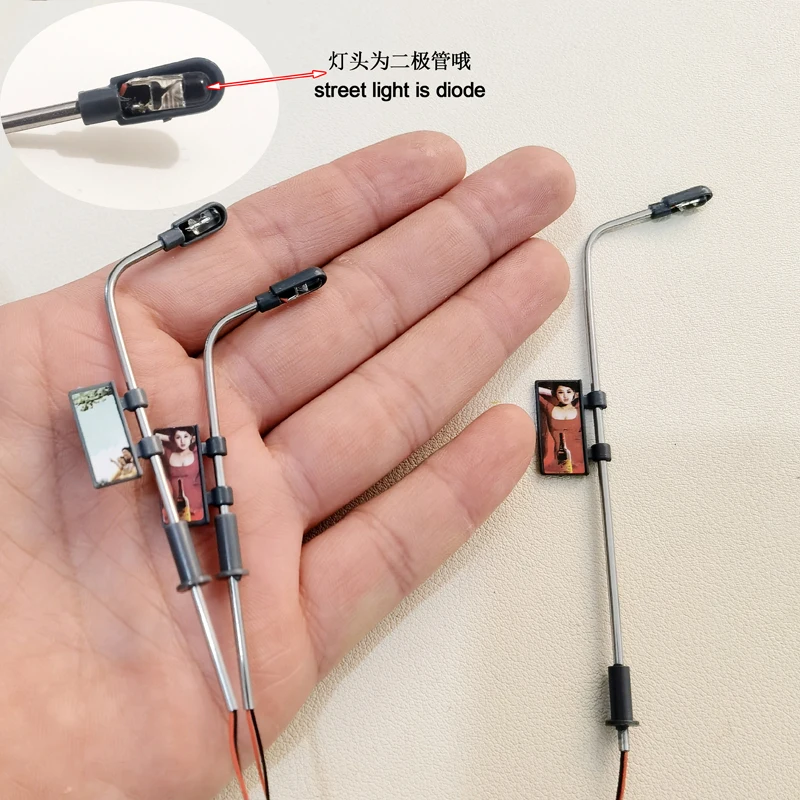 Miniature Simulation with billboard street lamp model 3V warm white street lamp lighting sandtable material train railway layout
Miniature Simulation with billboard street lamp model 3V warm white street lamp lighting sandtable material train railway layout
