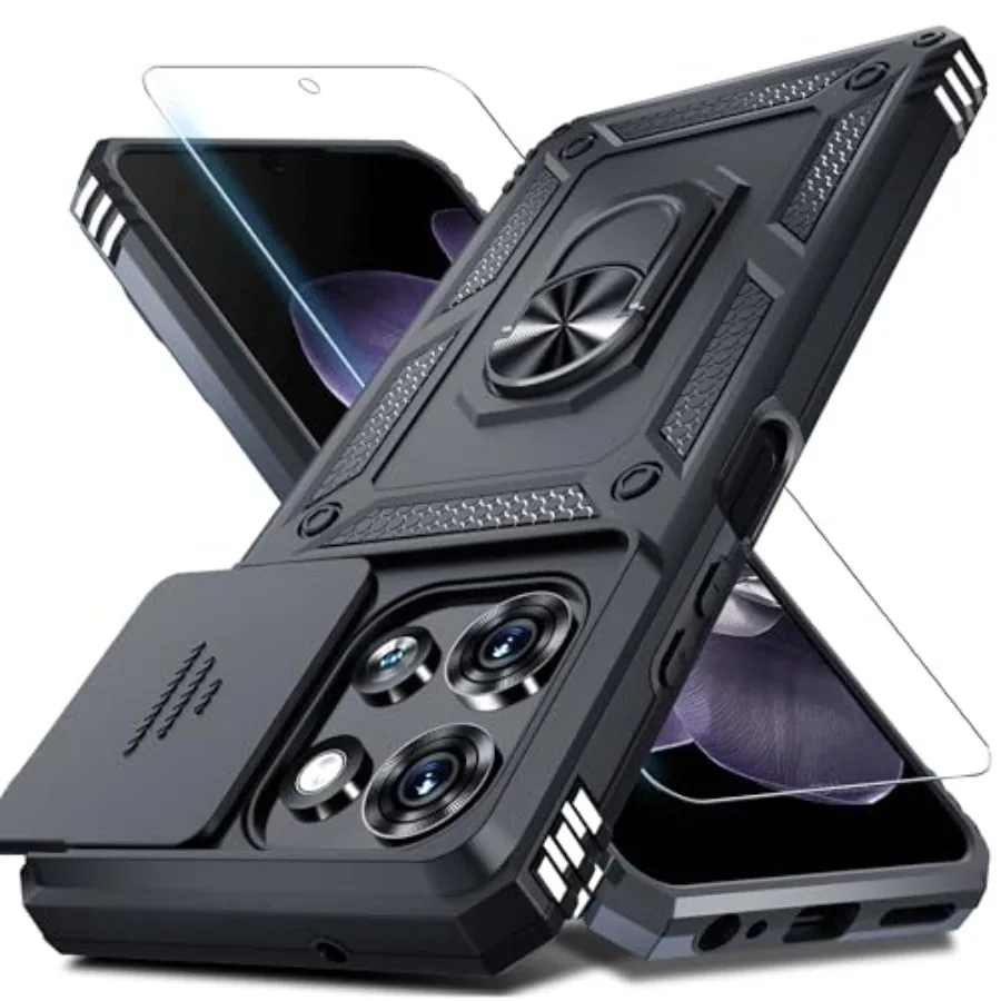 for Moto G 2026/2025 Case, Moto G Play 2026 Case Built in Slide Camera Lens Cover+Screen Protector+Finger Ring Holder Kickstand
for Moto G 2026/2025 Case, Moto G Play 2026 Case Built in Slide Camera Lens Cover+Screen Protector+Finger Ring Holder Kickstand