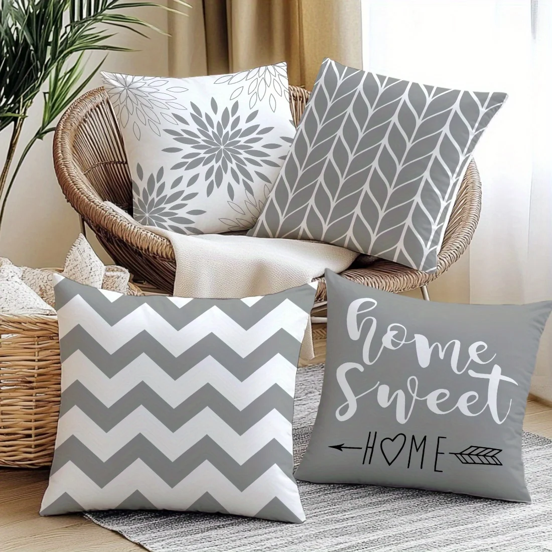 Pillow Covers Throw Pillowcases18x18 Inch Gray Geometric Pattern Single Sided Printed Polyester Peach Skin Premium Soft Smooth Comfortable Invisible Zipper Cushion Case Cover Home Living Room Sofa Chair Couch Bed Bedroom Housewarming Daily Decoration Gift
Pillow Covers Throw Pillowcases18x18 Inch Gray Geometric Pattern Single Sided Printed Polyester Peach Skin Premium Soft Smooth Comfortable Invisible Zipper Cushion Case Cover Home Living Room Sofa Chair Couch Bed Bedroom Housewarming Daily Decoration Gift