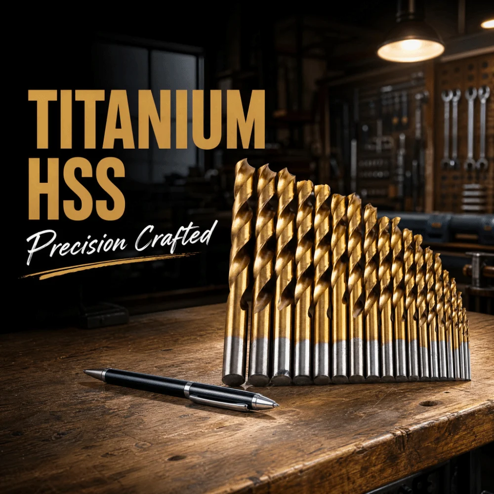 19pcs Titanium Coated Twist Drill Bit Set Anti-Rust Gold Finish Roll-Forged High Speed Steel Drill Bits 1-10mm HSS 4241
19pcs Titanium Coated Twist Drill Bit Set Anti-Rust Gold Finish Roll-Forged High Speed Steel Drill Bits 1-10mm HSS 4241