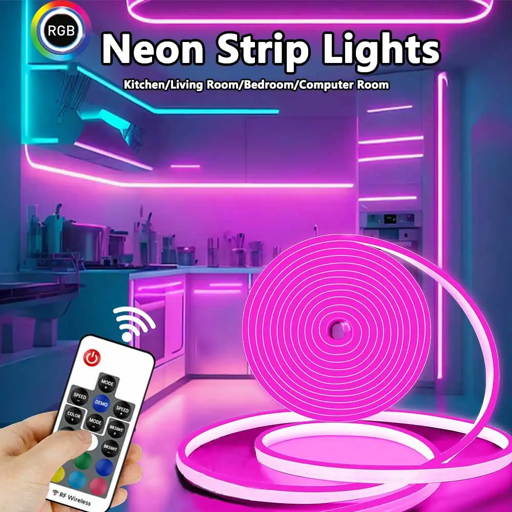 RGB Neon Strip USB Neon Light Strips 1/2/3/4/5M DC5V IP65 Waterproof Neon Lights For Bedroom Kitchen Home Indoor LED Decortion
RGB Neon Strip USB Neon Light Strips 1/2/3/4/5M DC5V IP65 Waterproof Neon Lights For Bedroom Kitchen Home Indoor LED Decortion
