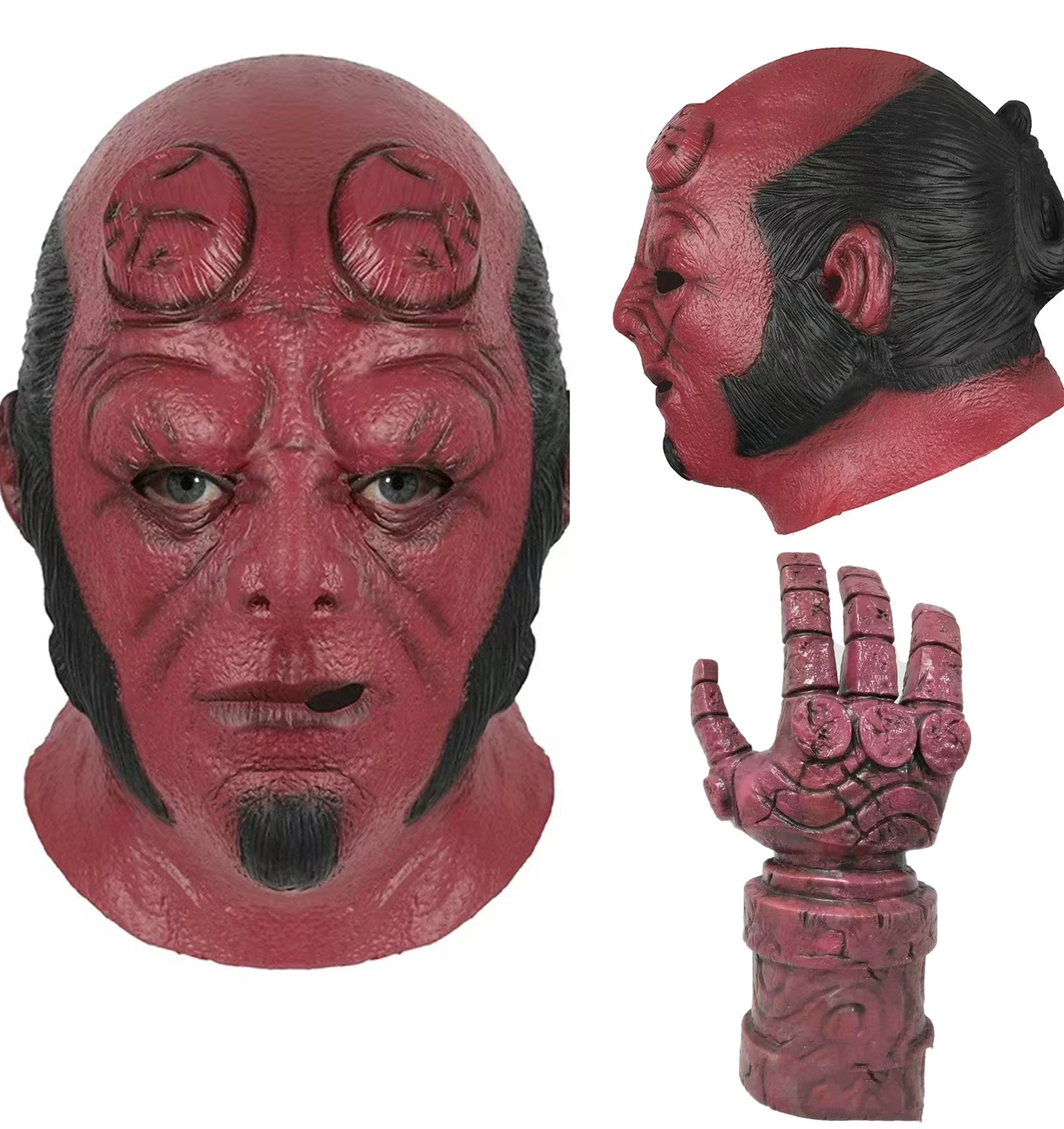 The Superhero Hellboy face Mask Red Arm Gloves Latex Cosplay Costume Halloween Accessories Hand Adult Theme Party one set
The Superhero Hellboy face Mask Red Arm Gloves Latex Cosplay Costume Halloween Accessories Hand Adult Theme Party one set