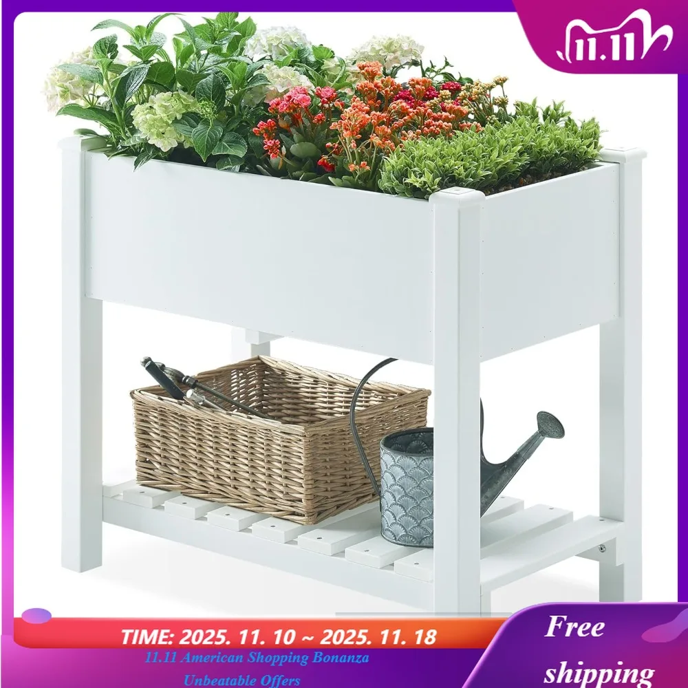 Поднятая садовая кровать с кашпо, приподнятые садовые кровати из полимерной пиломатериала на открытом воздухе со стеллажами для хранения и брезентами, превосходно до кедра
Поднятая садовая кровать с кашпо, приподнятые садовые кровати из полимерной пиломатериала на открытом воздухе со стеллажами для хранения и брезентами, превосходно до кедра