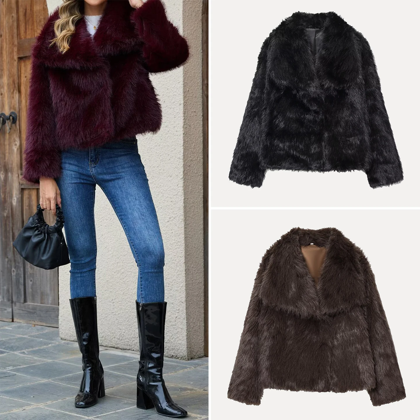 Women's ort Jaet Faux Fur Effect Autumn New Sle Name Lady Faion European Sle Zipper Closure Long Sve Stand Fit
Women's ort Jaet Faux Fur Effect Autumn New Sle Name Lady Faion European Sle Zipper Closure Long Sve Stand Fit
