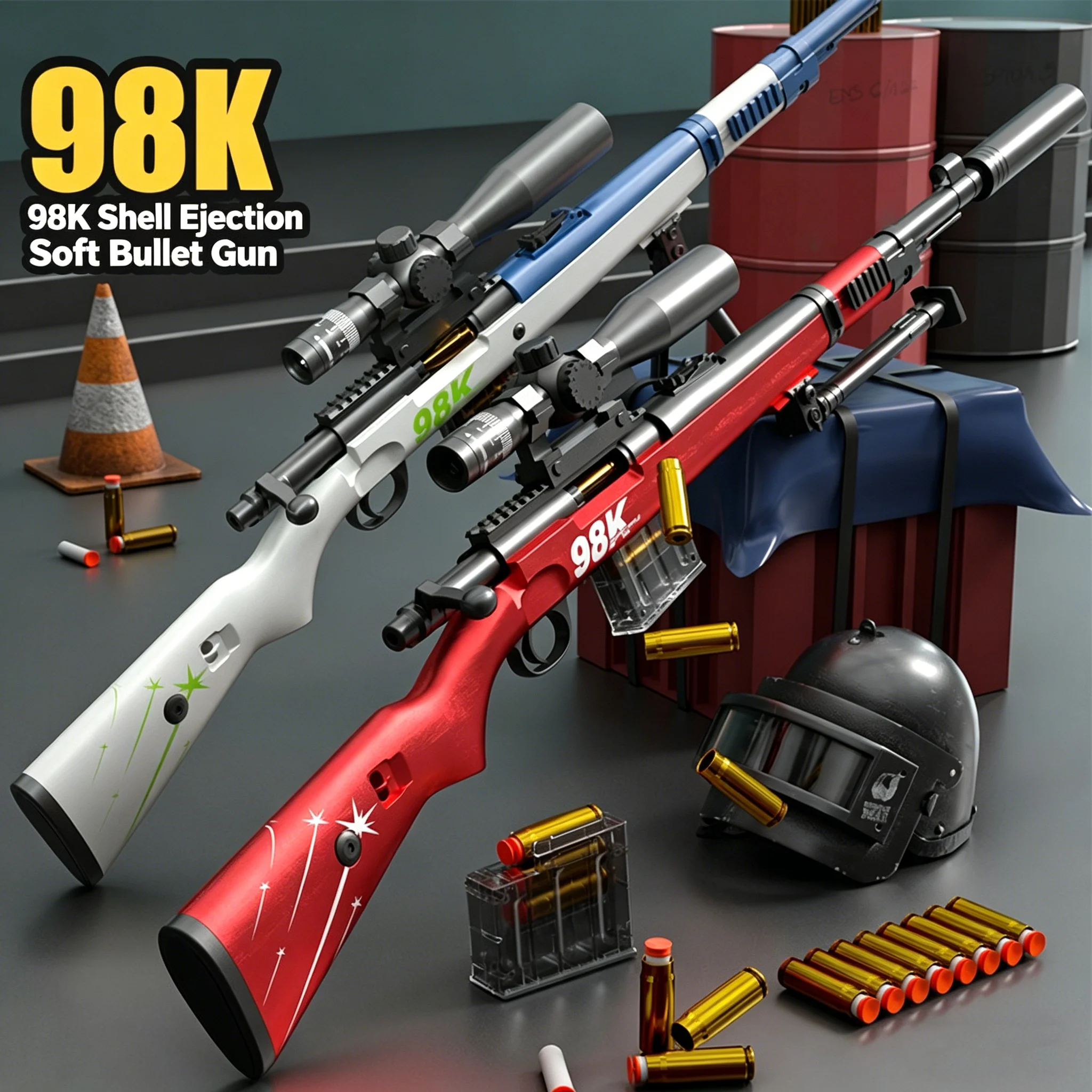 98K AWM Shell Ejection Soft Bullet Gun 130cm Super Large Manual Loading Can Fire Sniper Rifle Outdoor CS Battle Model Toy Gift
98K AWM Shell Ejection Soft Bullet Gun 130cm Super Large Manual Loading Can Fire Sniper Rifle Outdoor CS Battle Model Toy Gift