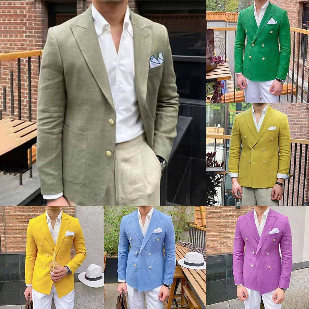 Men Solid Double Breasted Slim Fit Lapel Blazers Male Business Prom Wedding Tuxedos Long Sleeve Fashion
Men Solid Double Breasted Slim Fit Lapel Blazers Male Business Prom Wedding Tuxedos Long Sleeve Fashion