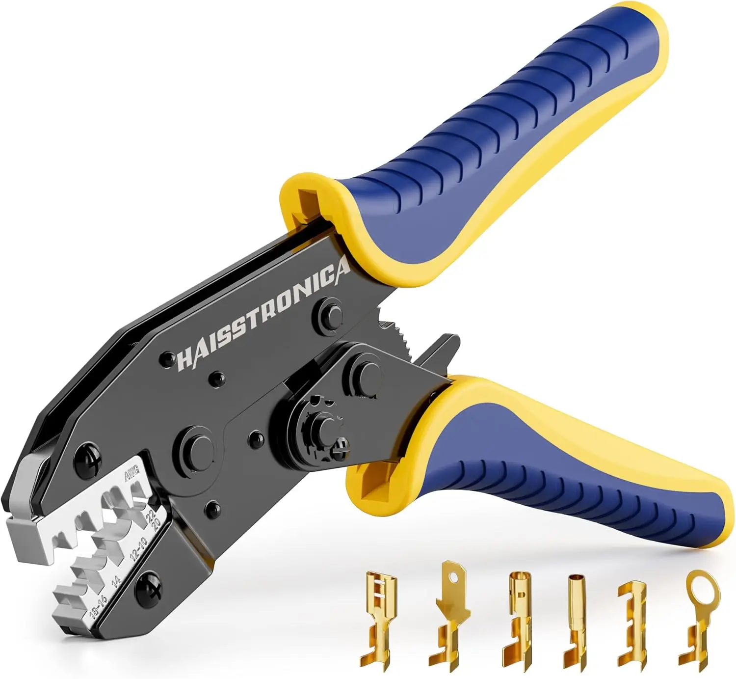 Crimping Tool for Non-Insulated Open Barrel Terminals, AWG 22-10 Ratchet Wire Crimper with Adjustable Force
Crimping Tool for Non-Insulated Open Barrel Terminals, AWG 22-10 Ratchet Wire Crimper with Adjustable Force