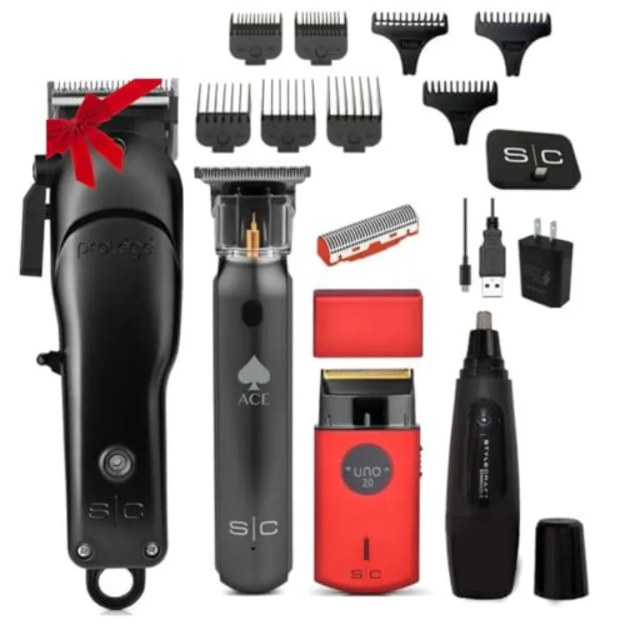 StyleCraft Protégé Clipper Ace Trimmer Uno 2.0 Foil Shaver Schnozzle Триммер для носа и ушей и зарядная станция USB-C — праздник
StyleCraft Protégé Clipper Ace Trimmer Uno 2.0 Foil Shaver Schnozzle Триммер для носа и ушей и зарядная станция USB-C — праздник