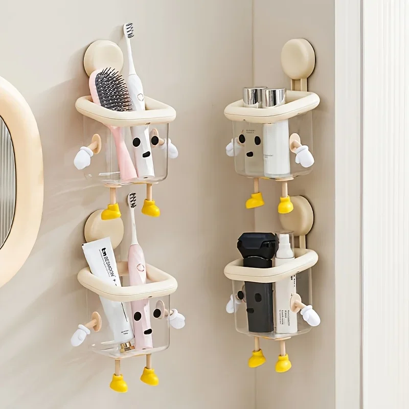 Cute wall mounted toothbrush holder, no need for drilling suction cup design, high-end multifunctional transparent container
Cute wall mounted toothbrush holder, no need for drilling suction cup design, high-end multifunctional transparent container