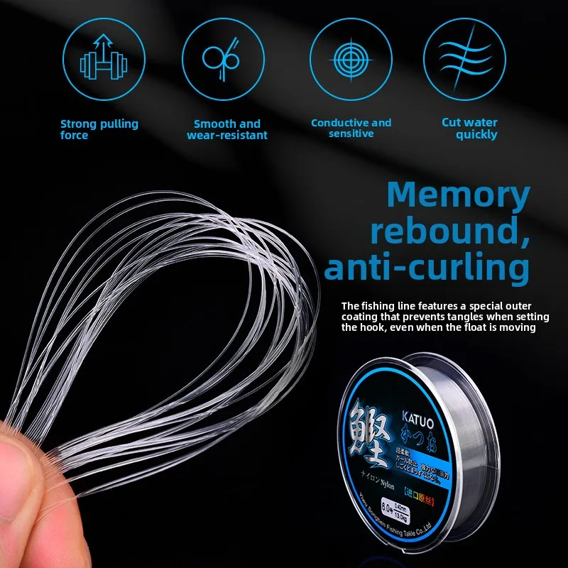Import Raw Material Transparent Nylon Fish Line, High Tensile Anti-fade Anti-bite Wire Long Cast Reservoir Sea Rock Fishing
Import Raw Material Transparent Nylon Fish Line, High Tensile Anti-fade Anti-bite Wire Long Cast Reservoir Sea Rock Fishing