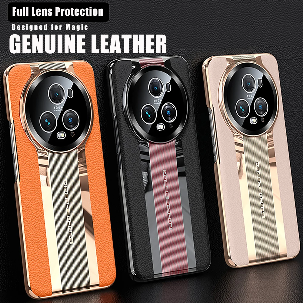 Genuine Plating Leather Case for Huawei Honor Magic 5 Pro Original Luxury 100% Natural leather Protection Hard Cover Capa
Genuine Plating Leather Case for Huawei Honor Magic 5 Pro Original Luxury 100% Natural leather Protection Hard Cover Capa