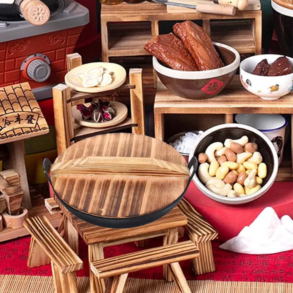 Mini Iron Wok with Lid Double Handle for Pretend Play Realistic Cooking Accessory for Dollhouse Kitchen Kids Playset Pan
Mini Iron Wok with Lid Double Handle for Pretend Play Realistic Cooking Accessory for Dollhouse Kitchen Kids Playset Pan