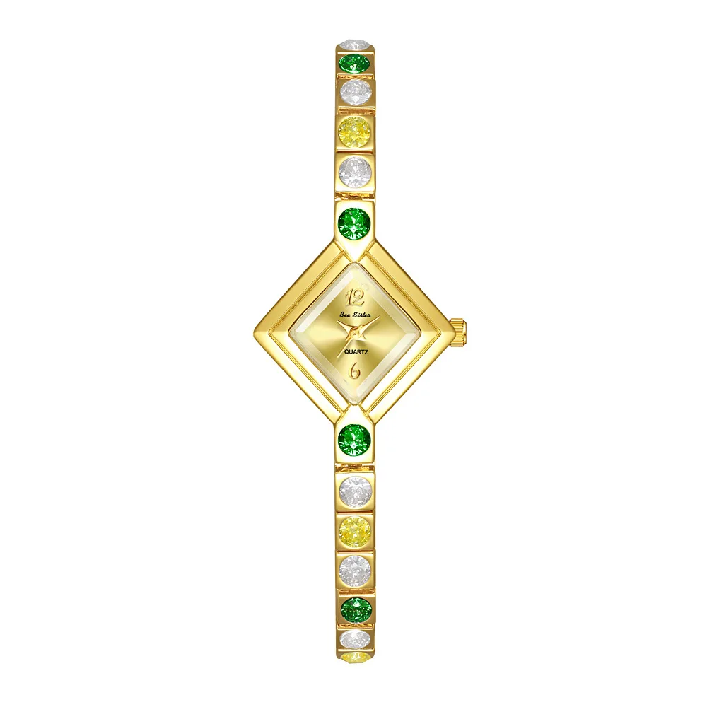 BS NEW Watches For Woman Fashion Elegant Style Green Rhinestone Bracelet Irregular Rhombus Wristwatch Female Small Quartz Clock
BS NEW Watches For Woman Fashion Elegant Style Green Rhinestone Bracelet Irregular Rhombus Wristwatch Female Small Quartz Clock