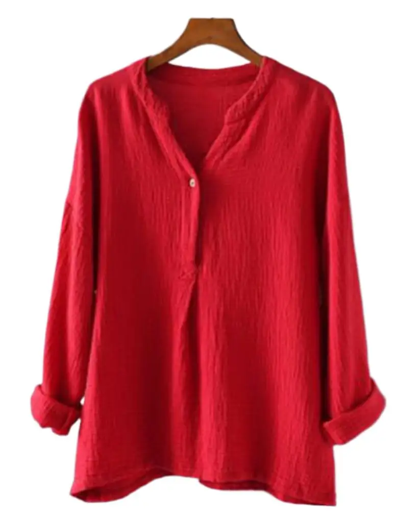 Women Summer Cotton T-shirts Autumn Long Sleeves Shirts Casual V Neck Button Solid T-Shirt Soft Blouse Tops clothes
Women Summer Cotton T-shirts Autumn Long Sleeves Shirts Casual V Neck Button Solid T-Shirt Soft Blouse Tops clothes