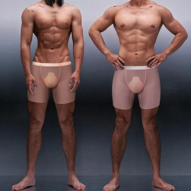 Transparent Ultra-thin Ice Silk Men's Flat-angle Sports Breathable Quarter Pants, Sexy U-convex Seamless Boys Boxers
Transparent Ultra-thin Ice Silk Men's Flat-angle Sports Breathable Quarter Pants, Sexy U-convex Seamless Boys Boxers