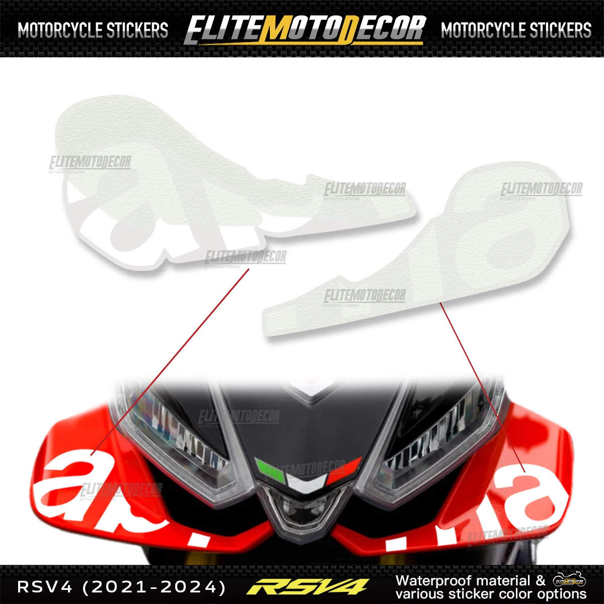 White Sticker Decal for Aprilia RSV4 Winglet Flank 2020 2021 2022 2023 2024 Waterproof Adhesive Durable Finish
White Sticker Decal for Aprilia RSV4 Winglet Flank 2020 2021 2022 2023 2024 Waterproof Adhesive Durable Finish