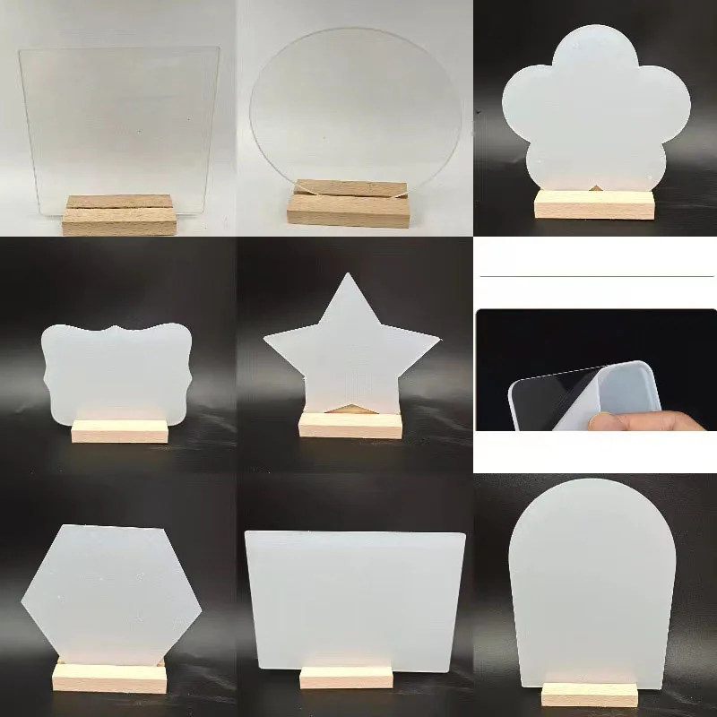 Transparent Blank Acrylic Plates with Wooden Frame, Wedding Table Number, Place Card Holders, DIY Decorative Plates, 2 mm
Transparent Blank Acrylic Plates with Wooden Frame, Wedding Table Number, Place Card Holders, DIY Decorative Plates, 2 mm