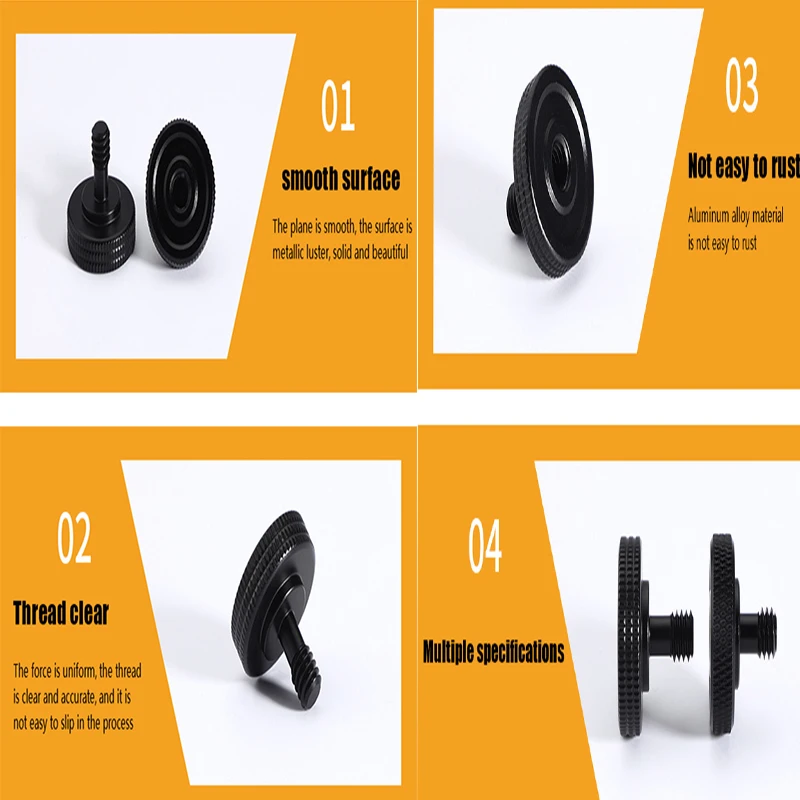 Black 1/4" Dual Nuts Tripod Mount Screw Double Layer Thread Camera Screw Mount Adapter for Camera Flash
Black 1/4" Dual Nuts Tripod Mount Screw Double Layer Thread Camera Screw Mount Adapter for Camera Flash