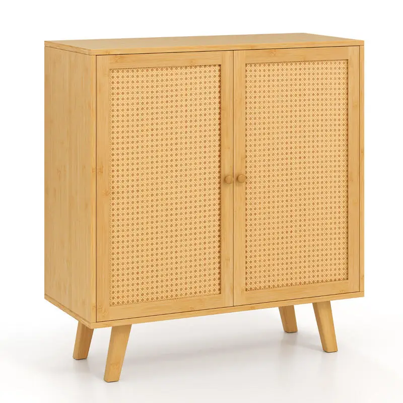 Bamboo Buffet Storage Cabinet with PE Rattan Doors and Freestanding Kitchen Cupboard-Natural
Bamboo Buffet Storage Cabinet with PE Rattan Doors and Freestanding Kitchen Cupboard-Natural