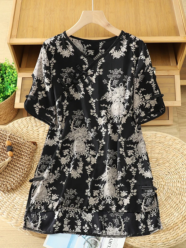 Fashionable Vintage Style Button up Long T-Shirt Asymmetrical Slit Slimming Artistic Medium Length Women's Casual Shirt
Fashionable Vintage Style Button up Long T-Shirt Asymmetrical Slit Slimming Artistic Medium Length Women's Casual Shirt