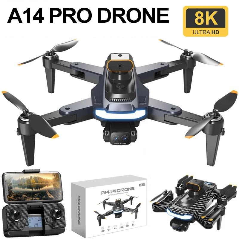 A14 Pro MAX Drone 4K Professional HD Camera 5G Wifi 360° Obstacle Avoidance Brushless Selectable GPS Foldable Quadcopter Toys
A14 Pro MAX Drone 4K Professional HD Camera 5G Wifi 360° Obstacle Avoidance Brushless Selectable GPS Foldable Quadcopter Toys