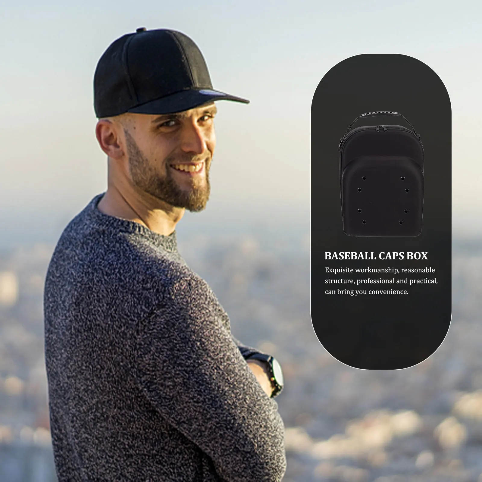 Baseball Hat Case Black Hard Eva Breathable Travel Hat Carrier Protective Storage Box Caps Organizer Baseball Caps Carrier Case
Baseball Hat Case Black Hard Eva Breathable Travel Hat Carrier Protective Storage Box Caps Organizer Baseball Caps Carrier Case
