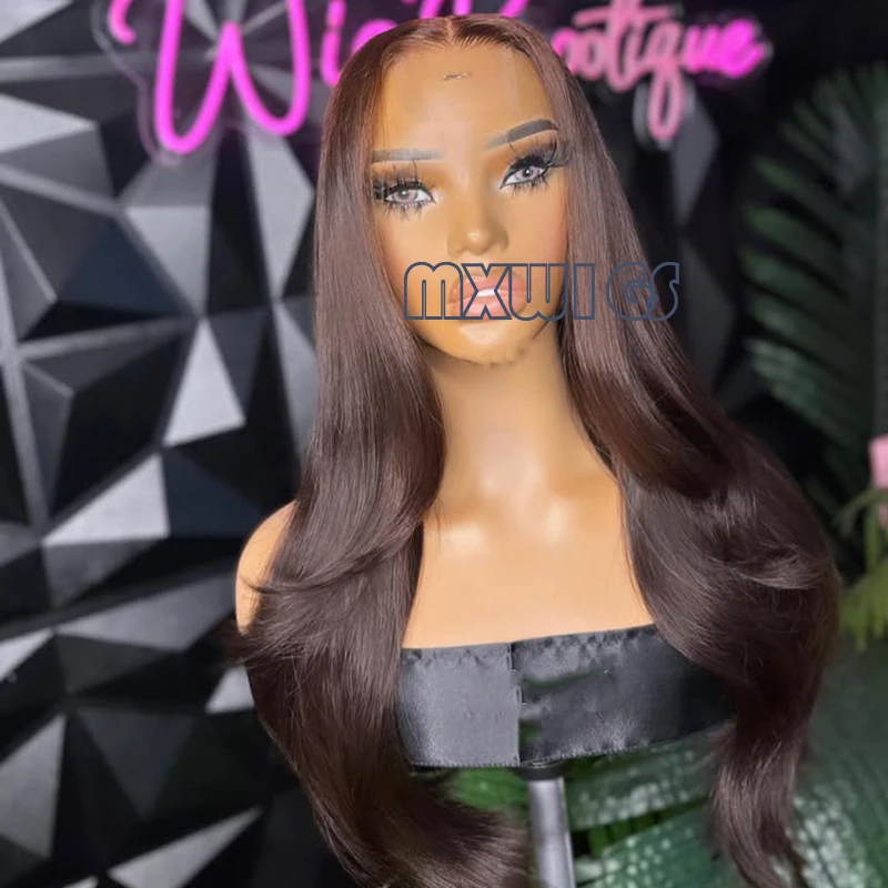 MXWIGS Синтетические волосы 13X4 Парики спереди Шоколадно-коричневый Бесклеевой длинный волнистый парик Термостойкое волокно Парики для ежедневного использования
MXWIGS Синтетические волосы 13X4 Парики спереди Шоколадно-коричневый Бесклеевой длинный волнистый парик Термостойкое волокно Парики для ежедневного использования