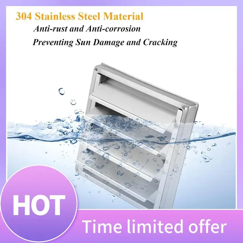 B69C Exterior Wall Vent Hood Stainless Steel Air Vent Grille Cover Wall Duct Ventilation Grill Outlet Airflow Vent Hood
B69C Exterior Wall Vent Hood Stainless Steel Air Vent Grille Cover Wall Duct Ventilation Grill Outlet Airflow Vent Hood
