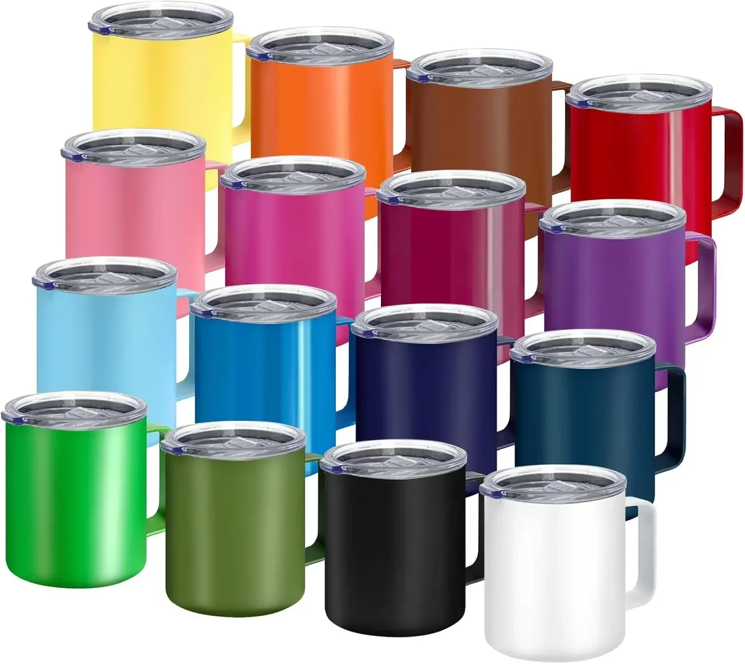 16 Pack Stainless Steel Insulated Coffee Mug Bulk with Handle & Lids, 12oz Vacuum Insulated Double Wall Travel Mug for Hot and C
16 Pack Stainless Steel Insulated Coffee Mug Bulk with Handle & Lids, 12oz Vacuum Insulated Double Wall Travel Mug for Hot and C