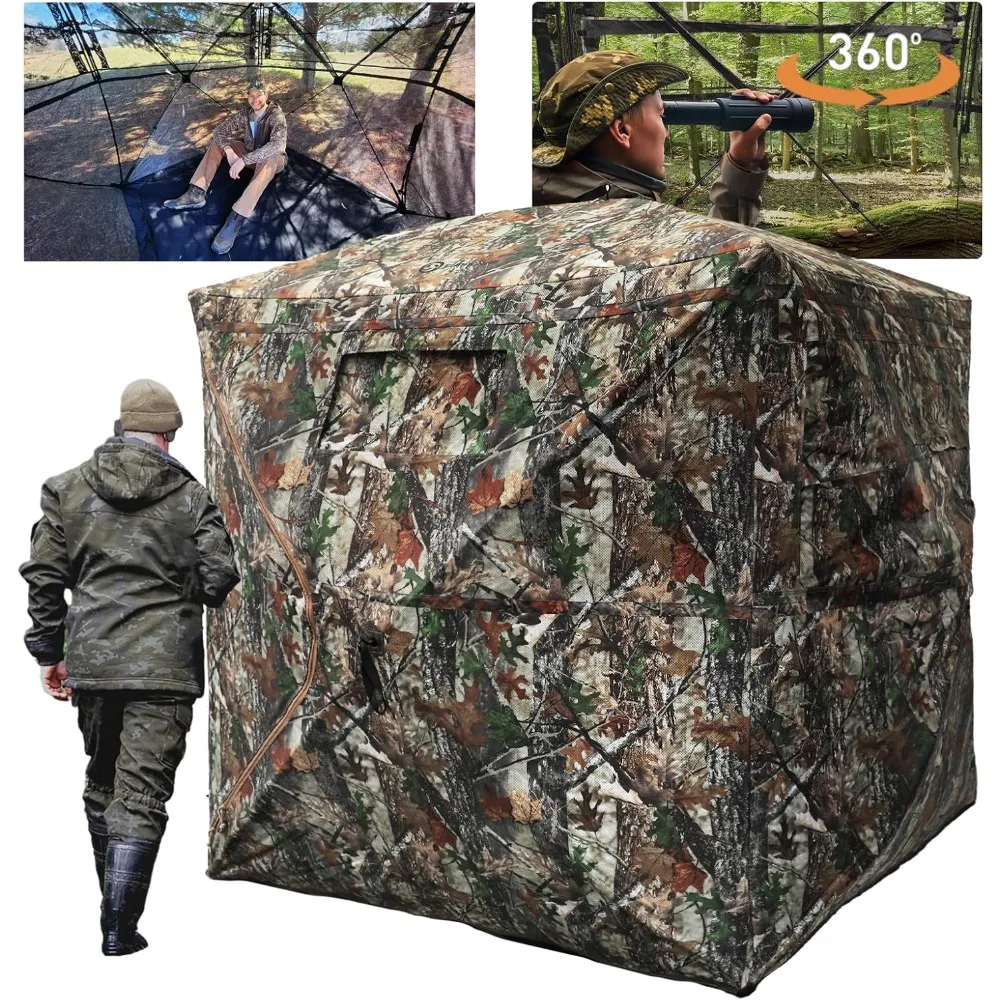 Hunting Blind with Floor Mat, 360 Degree See Through Ground Blind with Carrying Bag, 2/3/4 Person Up Camouflage Tent
Hunting Blind with Floor Mat, 360 Degree See Through Ground Blind with Carrying Bag, 2/3/4 Person Up Camouflage Tent