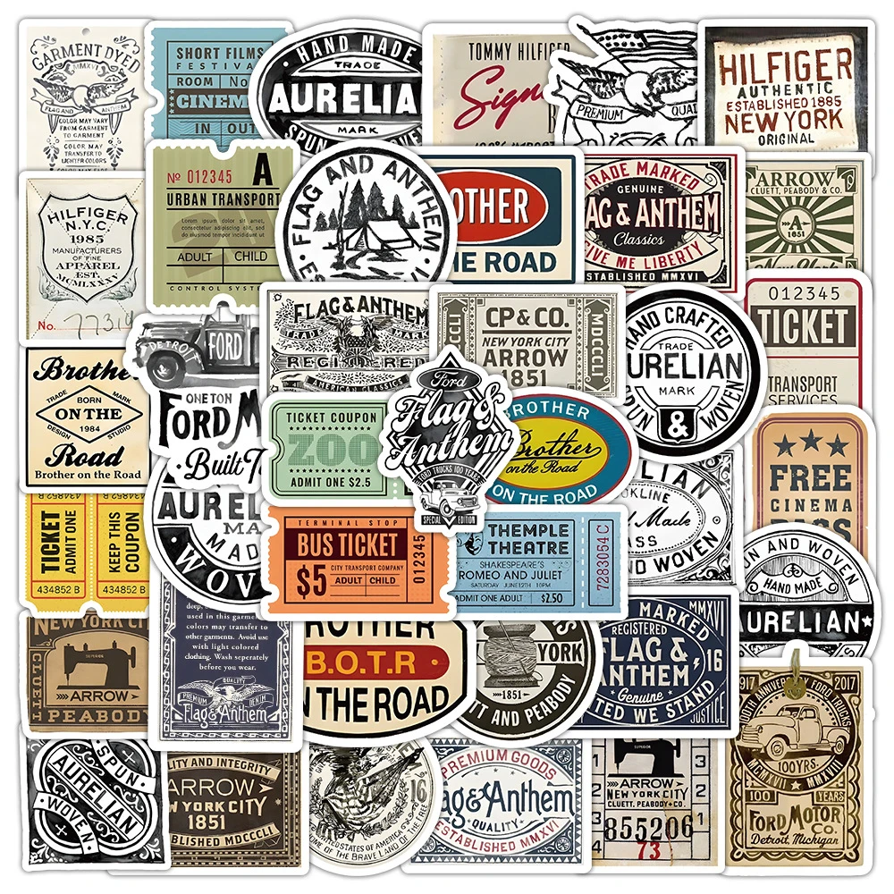 10/35/73PCS Retro Ticket Logo Sticker Cartoon Creative DIY Desktop Decoration Mobile Phone Computer Luggage Waterproof Decal
10/35/73PCS Retro Ticket Logo Sticker Cartoon Creative DIY Desktop Decoration Mobile Phone Computer Luggage Waterproof Decal