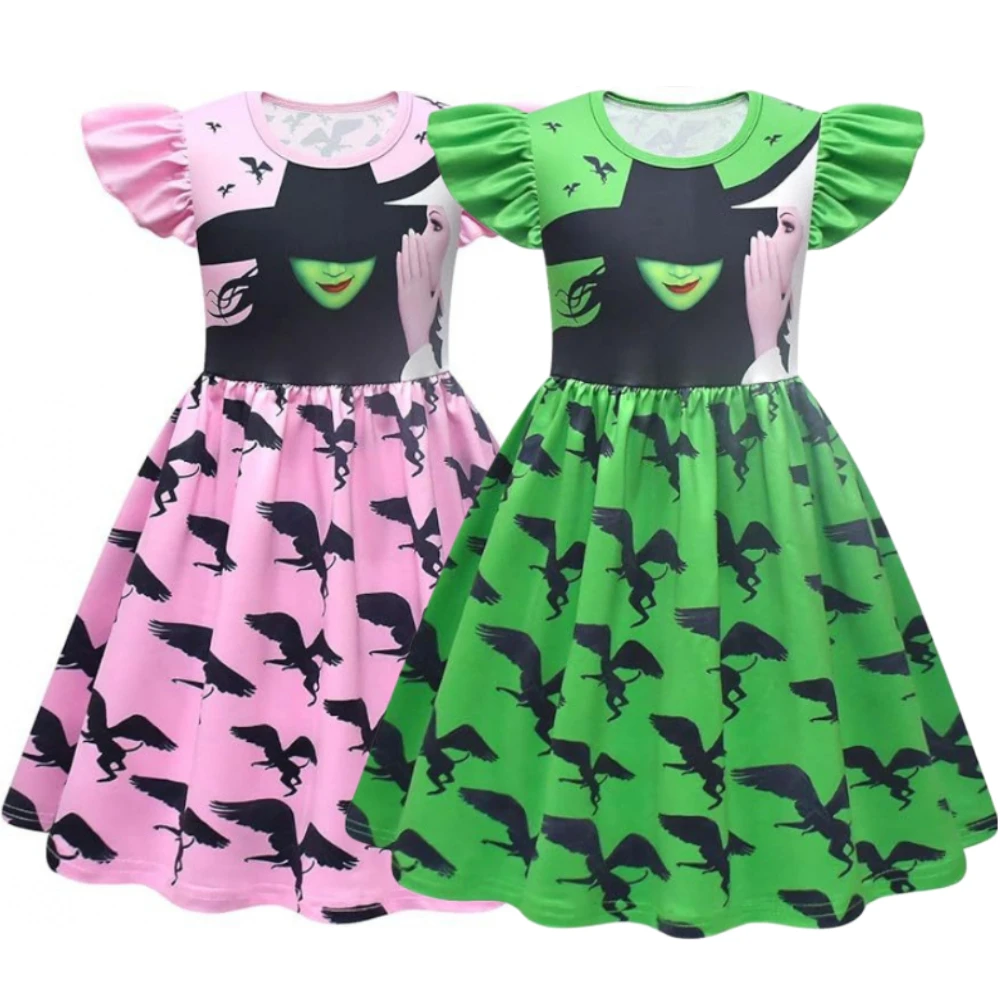 Movie Wicked Elphaba Glinda Pink Flying Sleeve Dress Cosplay Costume Sets Kids Girls Halloween Carnival Party Clothes Roleplay
Movie Wicked Elphaba Glinda Pink Flying Sleeve Dress Cosplay Costume Sets Kids Girls Halloween Carnival Party Clothes Roleplay