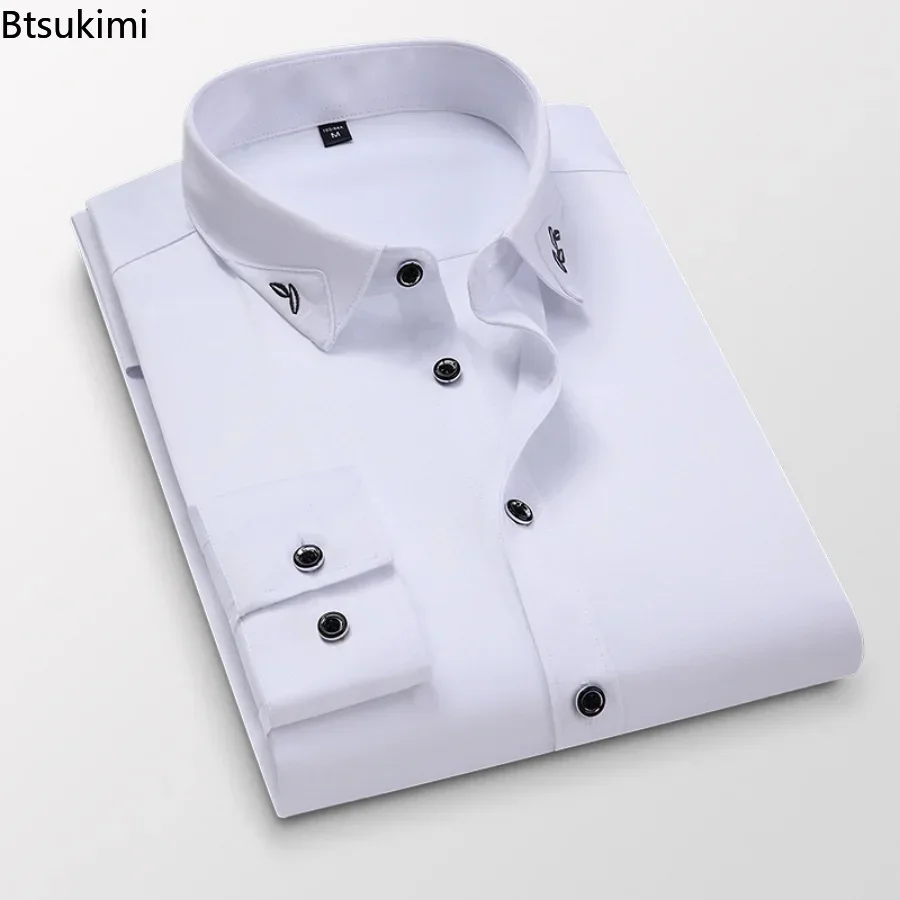 2025 Men's Long Sleeve Shirts Slim Fit Lapel Business White Dress Shirts Male Spring Summer Casual Stretch Shirts Plus Size 5XL
2025 Men's Long Sleeve Shirts Slim Fit Lapel Business White Dress Shirts Male Spring Summer Casual Stretch Shirts Plus Size 5XL