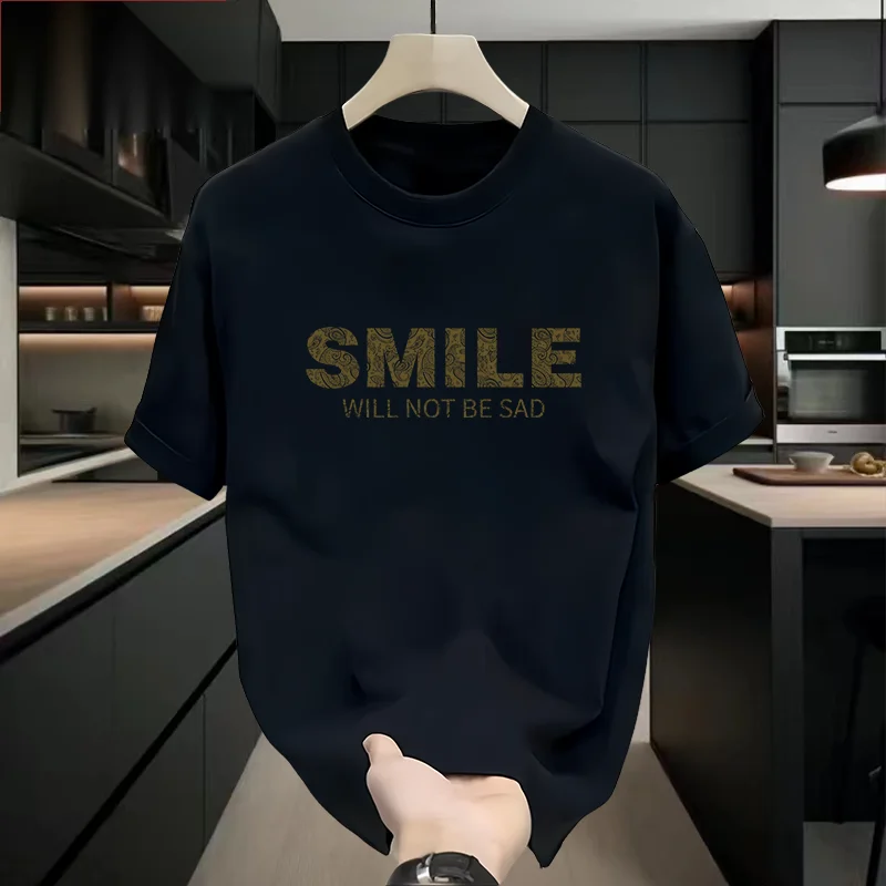 Heavyweight Pure Cotton Trendy Brand Letter T-irt American Retro Print Men's ort Sve Summer Trend round Ne Loose Cuff
Heavyweight Pure Cotton Trendy Brand Letter T-irt American Retro Print Men's ort Sve Summer Trend round Ne Loose Cuff