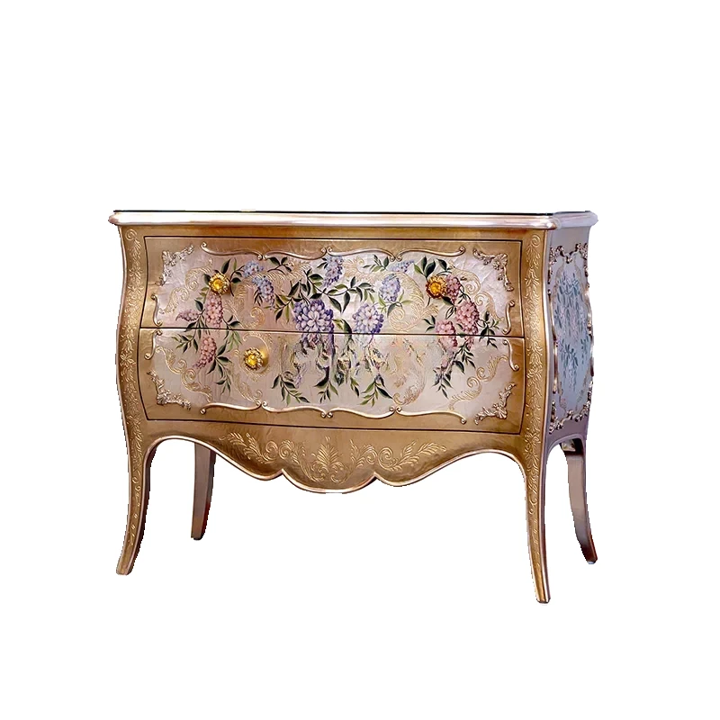 French retro hand-painted entrance entrance cabinet Solid wood European living room storage chest
French retro hand-painted entrance entrance cabinet Solid wood European living room storage chest