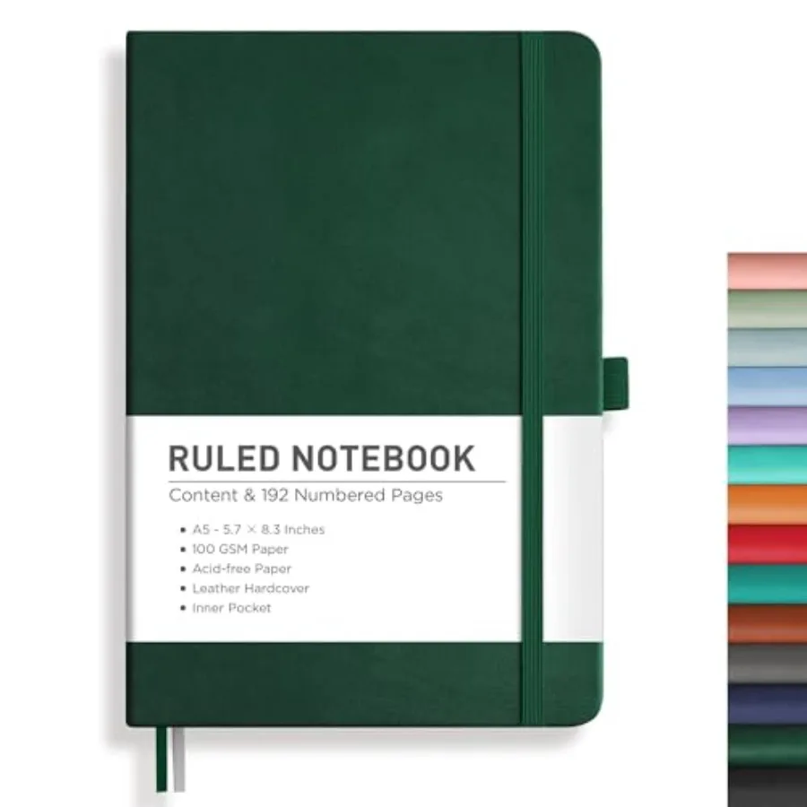 Journal Notebook, 192 Numbe Pages, A5 Medium Size 5.7'' x 8.3'',for Men and Women, Journaling, Writing, Work and Office, Leathe
Journal Notebook, 192 Numbe Pages, A5 Medium Size 5.7'' x 8.3'',for Men and Women, Journaling, Writing, Work and Office, Leathe
