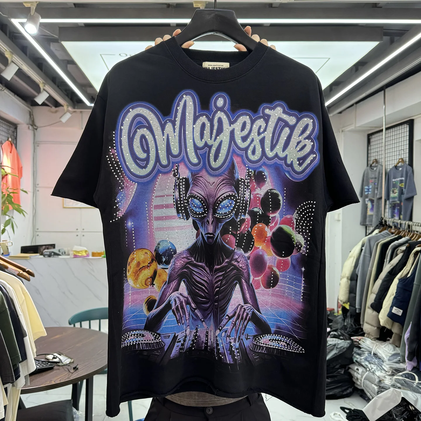 Street Style Alien Letter Print Glitter Short Sleeve Unisex Oversized Casual Loopback T-Shirt Trendy round Neck Pullover
Street Style Alien Letter Print Glitter Short Sleeve Unisex Oversized Casual Loopback T-Shirt Trendy round Neck Pullover