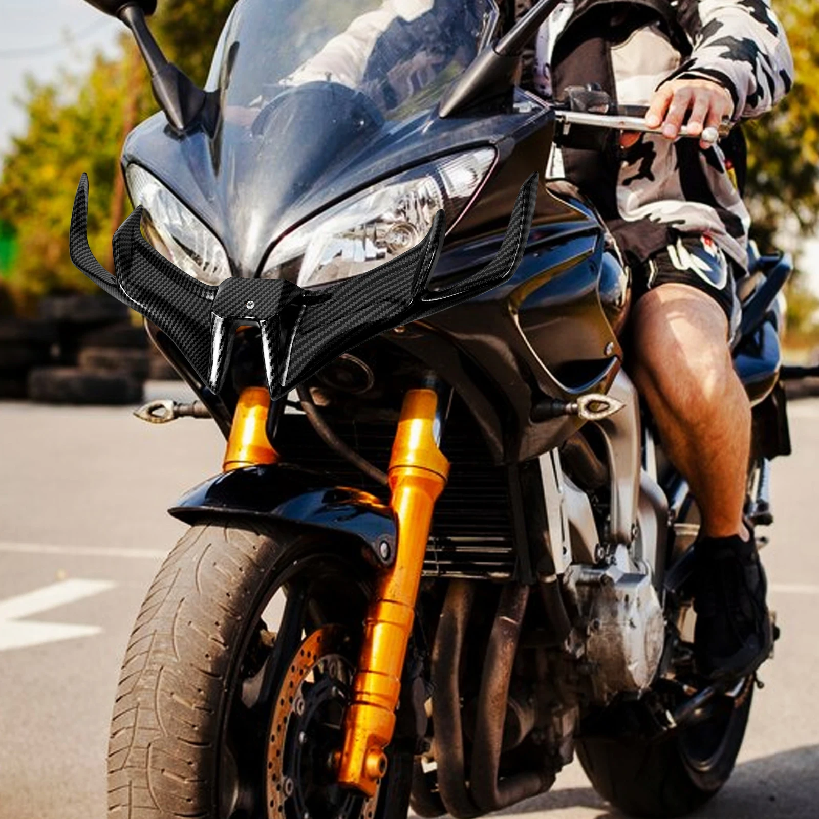 Motorbike Styling ABS Solid Material Motorcycle Spoiler Wing Fairing for Improved Aerodynamics 
Motorbike Styling ABS Solid Material Motorcycle Spoiler Wing Fairing for Improved Aerodynamics
