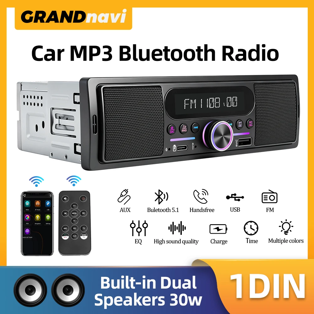1Din Car MP3 Radio Player FM Bluetooth USB AUX Built-in 15Wx2 Speakers Vehicle Locator For Tool Cart Small Truck Sightseeing Car
1Din Car MP3 Radio Player FM Bluetooth USB AUX Built-in 15Wx2 Speakers Vehicle Locator For Tool Cart Small Truck Sightseeing Car