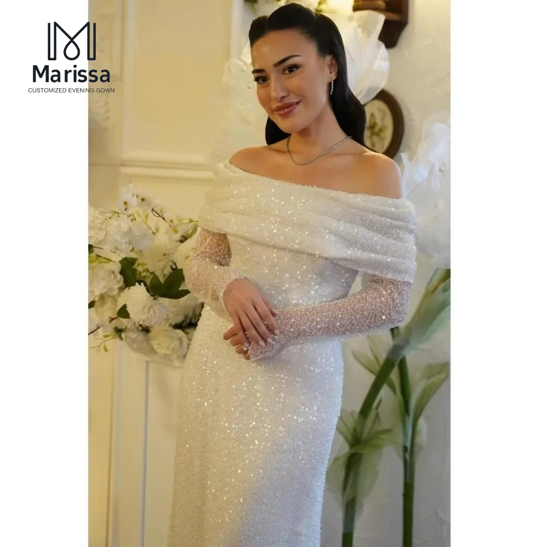 Marissa White Sequins Evening Dresses for Special Occasions Custom Made Women's Prom Dress 2025 Long Fish Tail Off-shoulder Gown
Marissa White Sequins Evening Dresses for Special Occasions Custom Made Women's Prom Dress 2025 Long Fish Tail Off-shoulder Gown