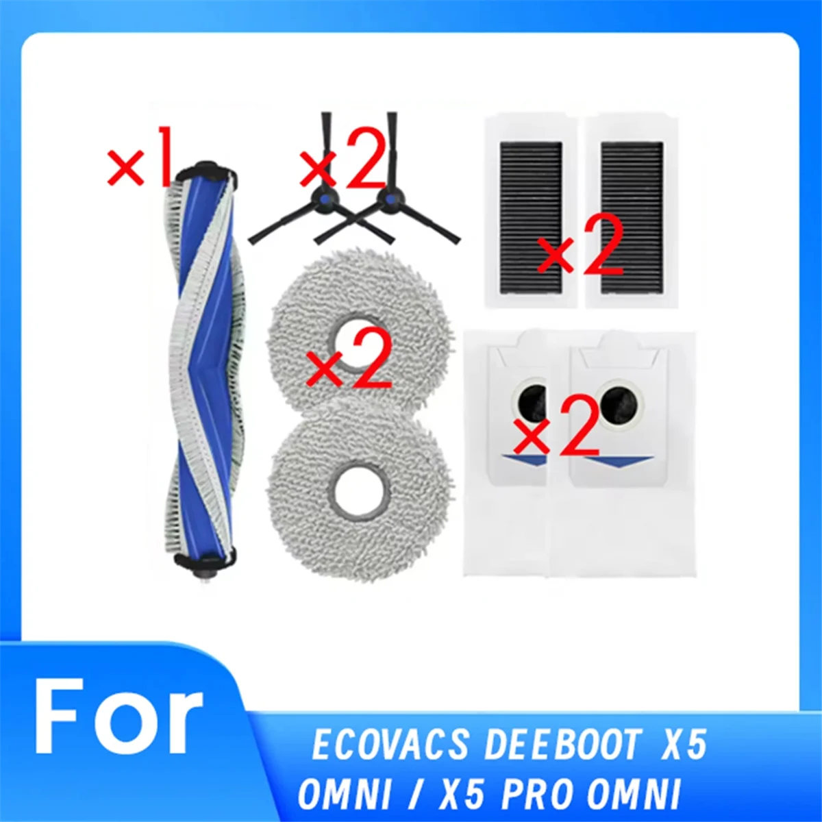 9 шт. для Ecovacs Deeboot X5 Omni/X5 Pro Omni er, аксессуары, боковая щетка, фильтр, тряпка, детали для очистки мешка для пыли
9 шт. для Ecovacs Deeboot X5 Omni/X5 Pro Omni er, аксессуары, боковая щетка, фильтр, тряпка, детали для очистки мешка для пыли
