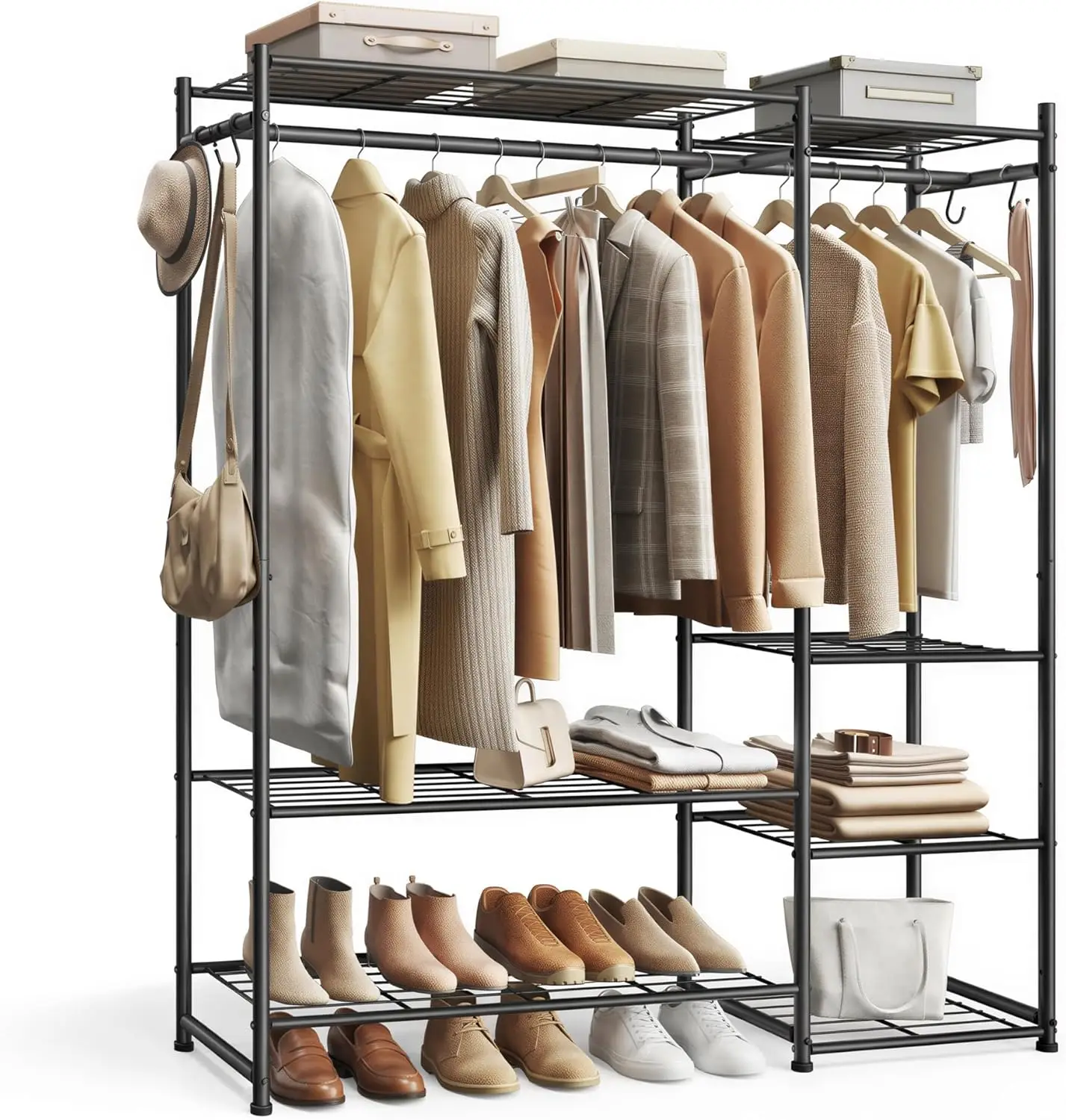 Portable Closet Wardrobe, Clothes Rack, Closet Organizers and Storage, Freestanding Clothing Rack with 7 Shelves, 2 Hanging R
Portable Closet Wardrobe, Clothes Rack, Closet Organizers and Storage, Freestanding Clothing Rack with 7 Shelves, 2 Hanging R