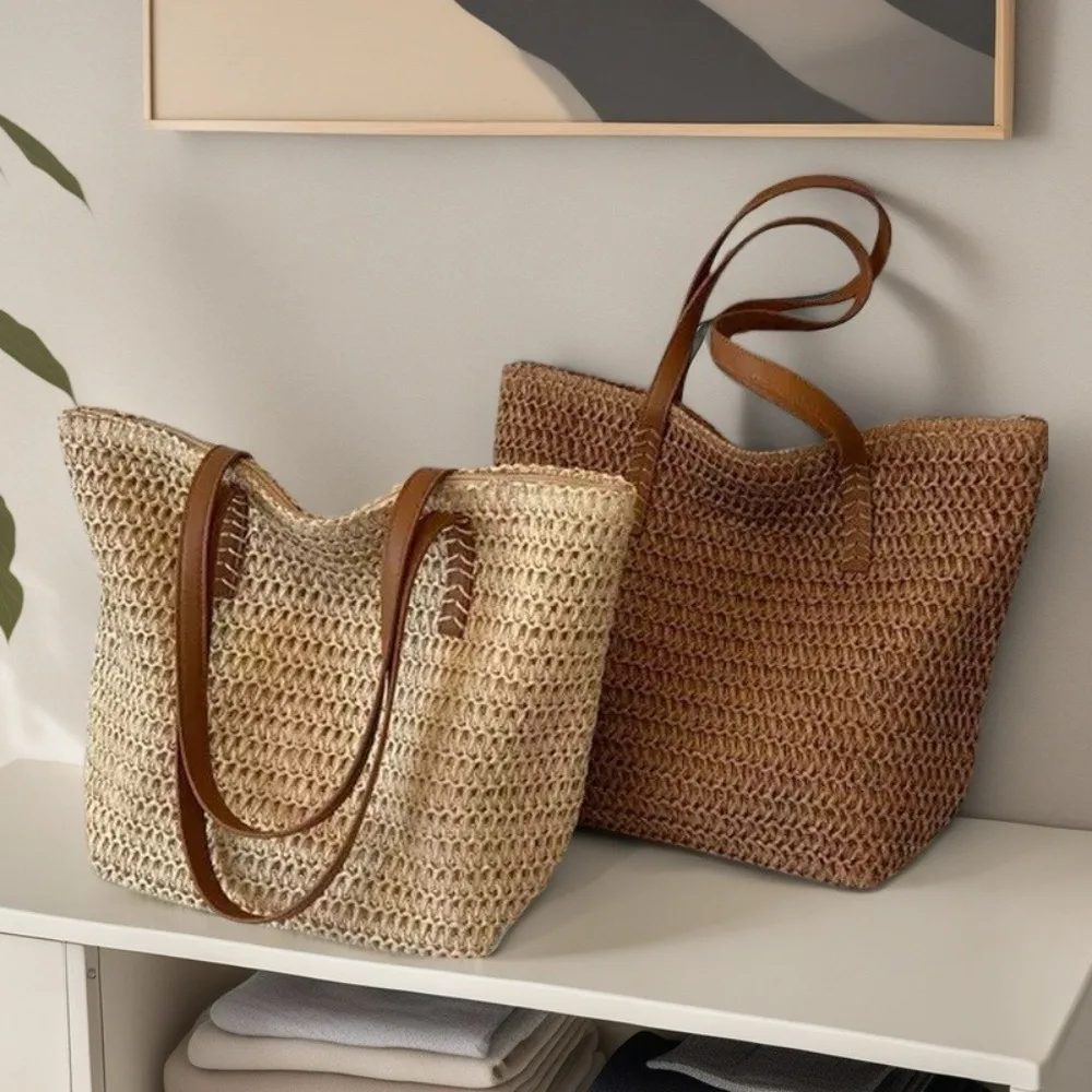 Новая большая вместительная пляжная сумка на плечо, тканая ручная сумка-тоут, соломенная сумка из ротанга ручной работы, летний пляж
Новая большая вместительная пляжная сумка на плечо, тканая ручная сумка-тоут, соломенная сумка из ротанга ручной работы, летний пляж