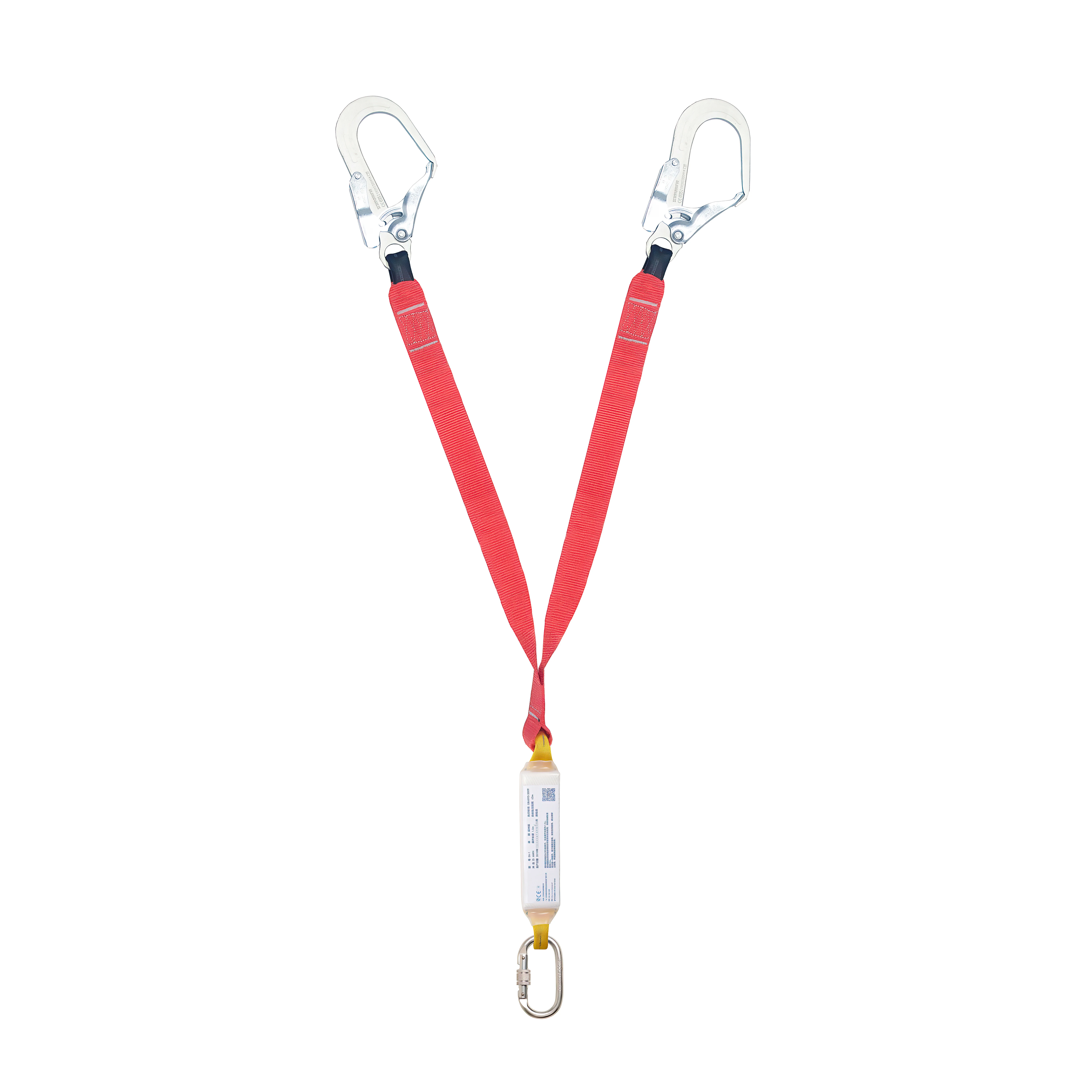 EN355 High quality Double hook and polyester belt climbing safety lanyard with shock absorber harness hook
EN355 High quality Double hook and polyester belt climbing safety lanyard with shock absorber harness hook