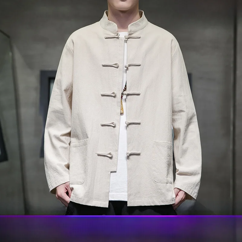 Retro Chinese Style Men's Long Sleeve Linen Cotton Shirt Thin Button up Tang Suit Jacket Breathable Standard Fit Youth Fashion
Retro Chinese Style Men's Long Sleeve Linen Cotton Shirt Thin Button up Tang Suit Jacket Breathable Standard Fit Youth Fashion